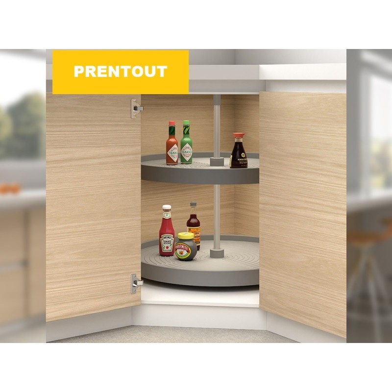 Plateau rond tournant 2 niveaux pour meuble cuisine