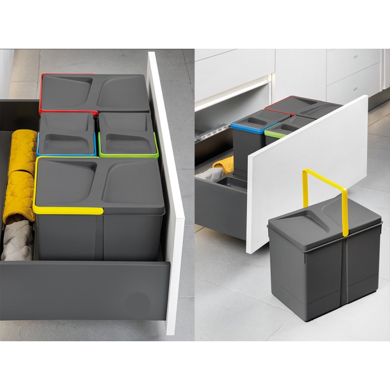 Conteneur poubelles 1 x 15 litres pour base 2-3-4 cavités