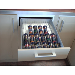 Porte-épices gris tiroir 463mm caisson 60 mm
